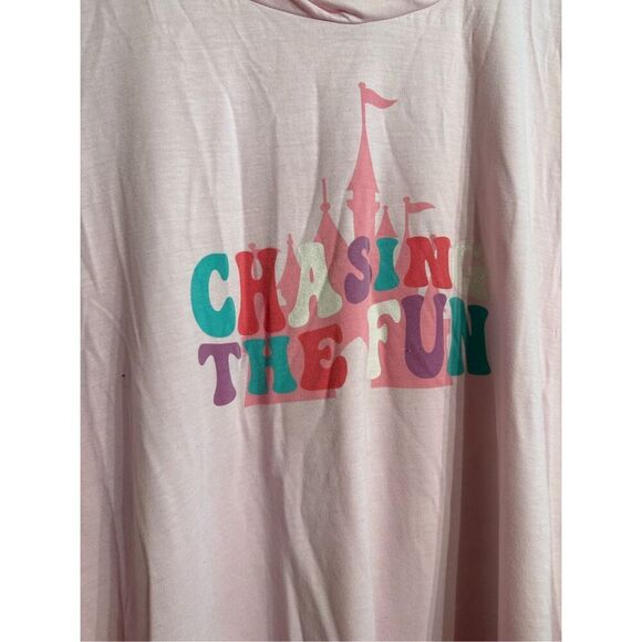 Disney Pink Chasing The Fun Castle Sleeveless Hi-Low Graphic Tank Top Size 3X - Picture 3 of 4